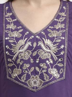 roman silk purple kurta dupatta palazzo set 4
