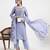 mul chanderi blue kurta dupatta pant set