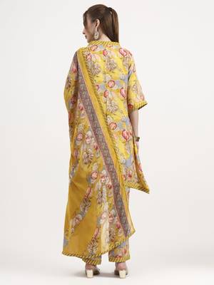 yellow lensing flare kurta dupatta set 3