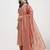 peach chanderi silk kantha work anarkali kurta trouser dupatta set