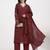 mul chanderi maroon kurta dupatt pant set