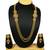 Traditional & Antique Bridal Long Mala Necklace Set with 3 line Golden Polish Beads for Traditional Women Jewellery