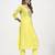 mul chanderi lemon yellow kurta dupatta pant set