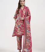 red lensing flare kurta dupatta set