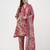 red lensing flare kurta dupatta set