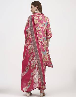 red lensing flare kurta dupatta set 3