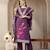 purple chanderi silk floral straight kurta trouser dupatta set