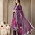 purple chanderi silk floral straight kurta trouser dupatta set