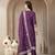purple chanderi silk floral straight kurta trouser dupatta set