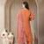 rust mul chanderi silk keyhole neck a-line kurta trouser dupatta set