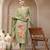 green chanderi silk floral straight kurta trouser dupatta set