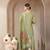green chanderi silk floral straight kurta trouser dupatta set