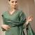 green mul chanderi embroidery a-line kurta trouser dupatta set