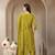 lime green mul chanderi embroidery a-line kurta trouser dupatta set