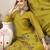 lime green mul chanderi embroidery a-line kurta trouser dupatta set