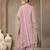 light pink mul chanderi silk embroidery a-line kurta trouser dupatta set