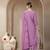 lavender mul chanderi silk embroidery a-line kurta palazzo dupatta set