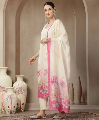 cream and pink chanderi silk embroidery straight kurta trouser dupatta se 2