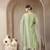 green mul chanderi silk embroidery a-line kurta trouser dupatta set