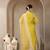 mustard yellow mul chanderi silk embroidery a-line kurta trouser dupatta set