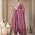 purple mul chanderi beads and stones sequins work kurta dupatta pant set