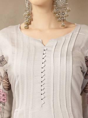 mul chanderi light grey kurta dupatt pant set 4