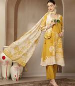 mul chanderi yellow kurta dupatta pant set