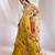 yellow Floral embroidered chiffon Lehenga