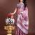 purple organza with thread work and zari weaving saree with blouse