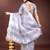 grey organza with thread work and zari weaving saree with blouse