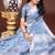 sky blue organza with thread work and zari weaving saree with blouse
