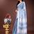 sky blue organza with thread work and zari weaving saree with blouse