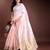 light pink cotton with golden border and zari weaving saree with blouse