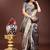 grey organza with thread work and zari weaving saree with blouse