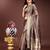 brown organza with thread work and zari weaving saree with blouse