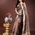 brown organza with thread work and zari weaving saree with blouse