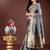 silver organza with thread work and zari weaving saree with blouse