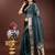 sea green organza with thread work and zari weaving saree with blouse