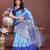 sky blue lichi art silk with woven zari work saree with blouse