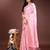 pink linen cotton with printed and zari weaving saree with blouse