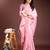 pink linen cotton with printed and zari weaving saree with blouse