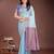 sky blue linen cotton with jacquard work and zari weaving saree with blouse