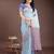 sky blue linen cotton with jacquard work and zari weaving saree with blouse