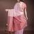 pink linen cotton with jacquard work and zari weaving saree with blouse