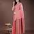 peach linen cotton with jacquard work and zari weaving saree with blouse