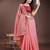 peach linen cotton with jacquard work and zari weaving saree with blouse