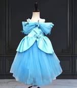 Blue birthday gown for baby girl