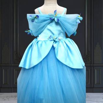 Blue birthday gown for baby girl 2