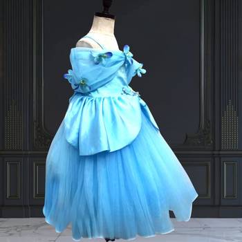 Blue birthday gown for baby girl 3