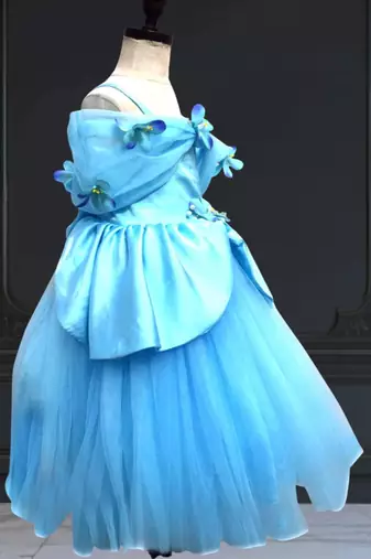 Blue birthday gown for baby girl